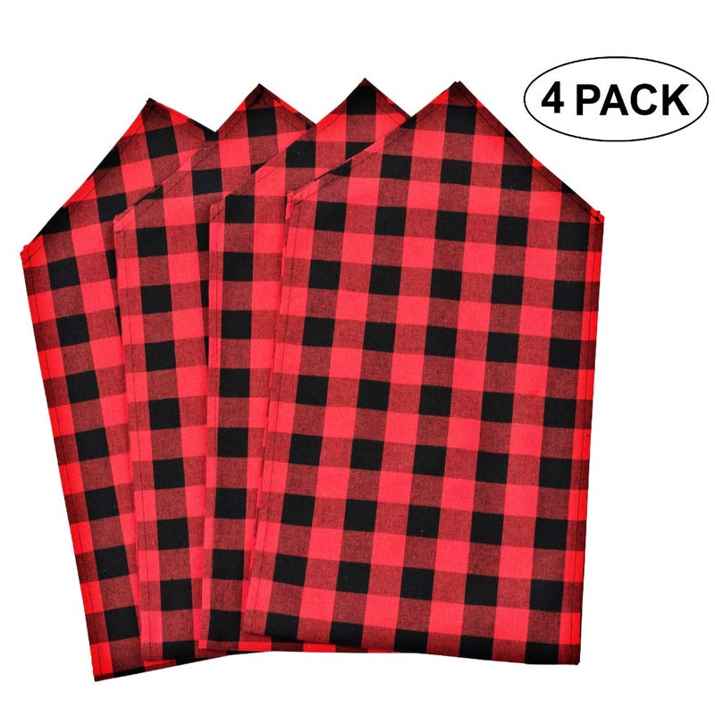 FIGEPO 4 Pack Buffalo Check Table Runners Red and Black Plaid Table Runner for Christmas Dinner, Lumberjack Party, Outdoor or Indoor Gatherings Table Home Decorations 12"x72" - Image 3